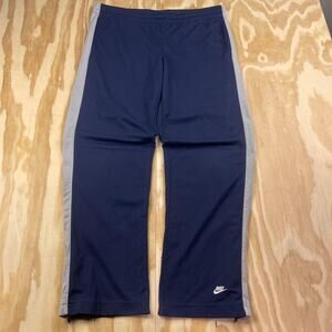 Vintage Y2K Nike Navy Blue Wide Leg Track Pants – Men’s M